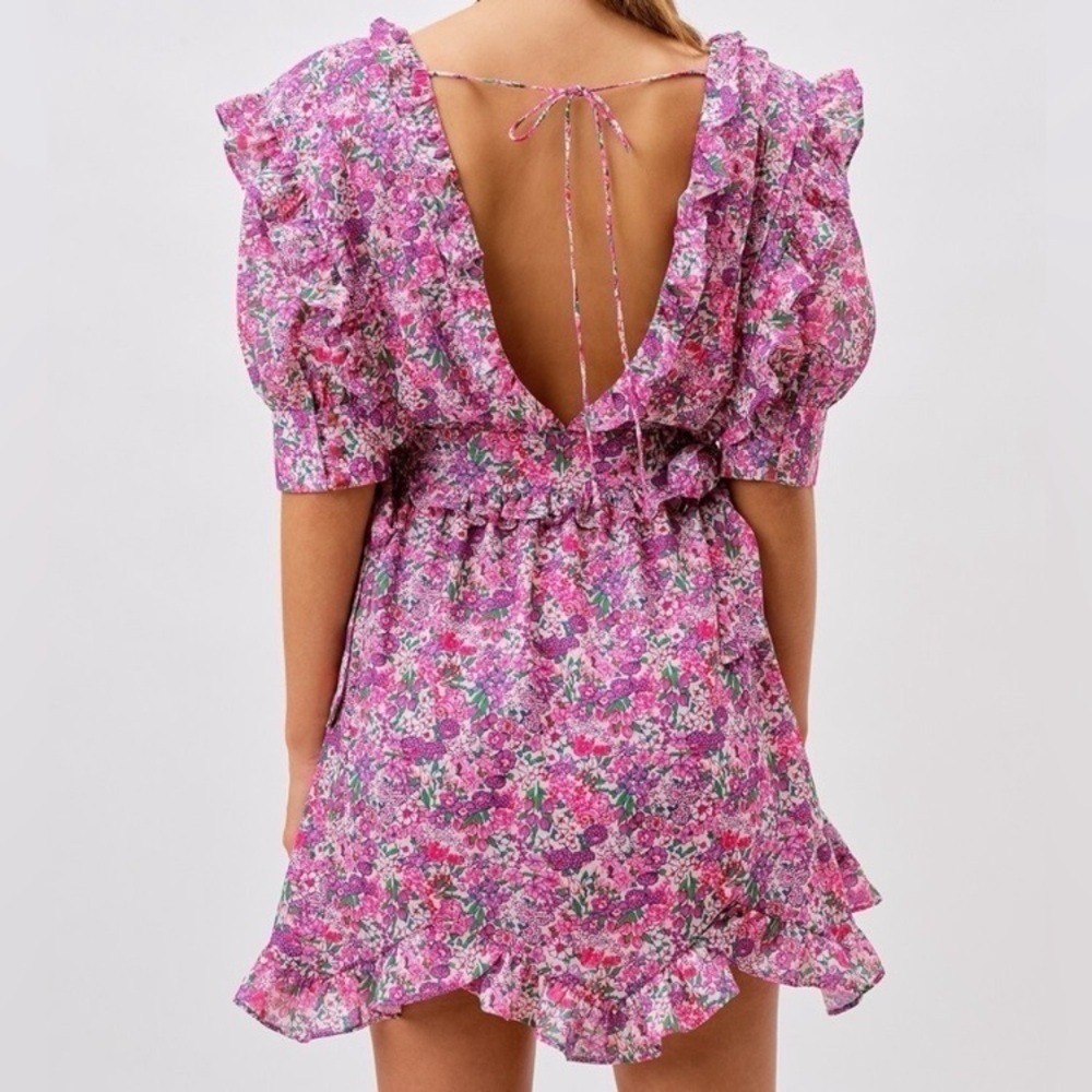 For Love and Lemons Katarina Mini Dress in Rose size M - Picture 5 of 13
